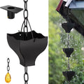 8.5ft Black Rain Chain for Gutters Downspouts - Decorative, Durable