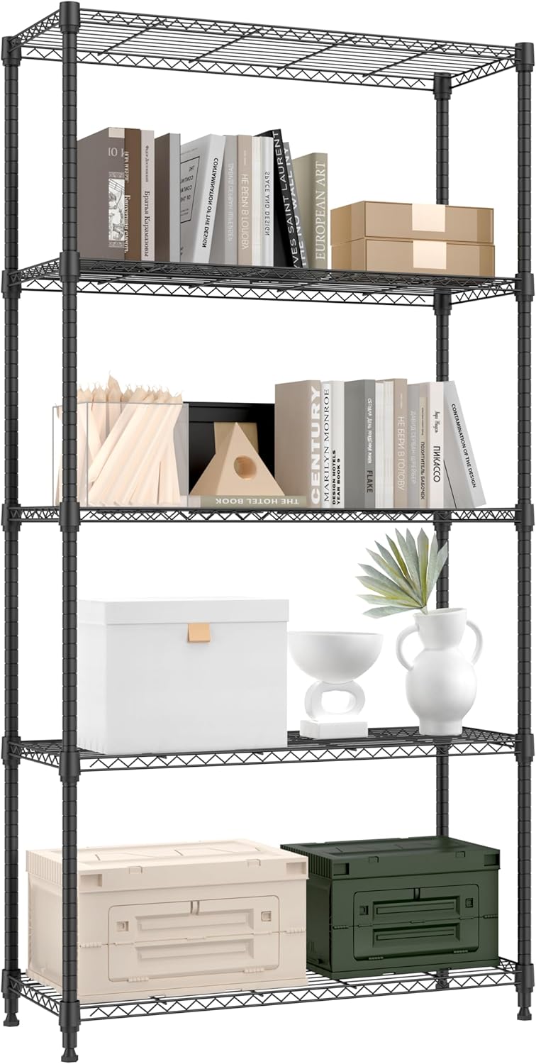 1250 lbs 5 Tier Shelf Metal Storage Shelves for Every Space