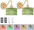 Battery Operated Wall Sconce Set of 2 - Rechargeable Vintage Wall
