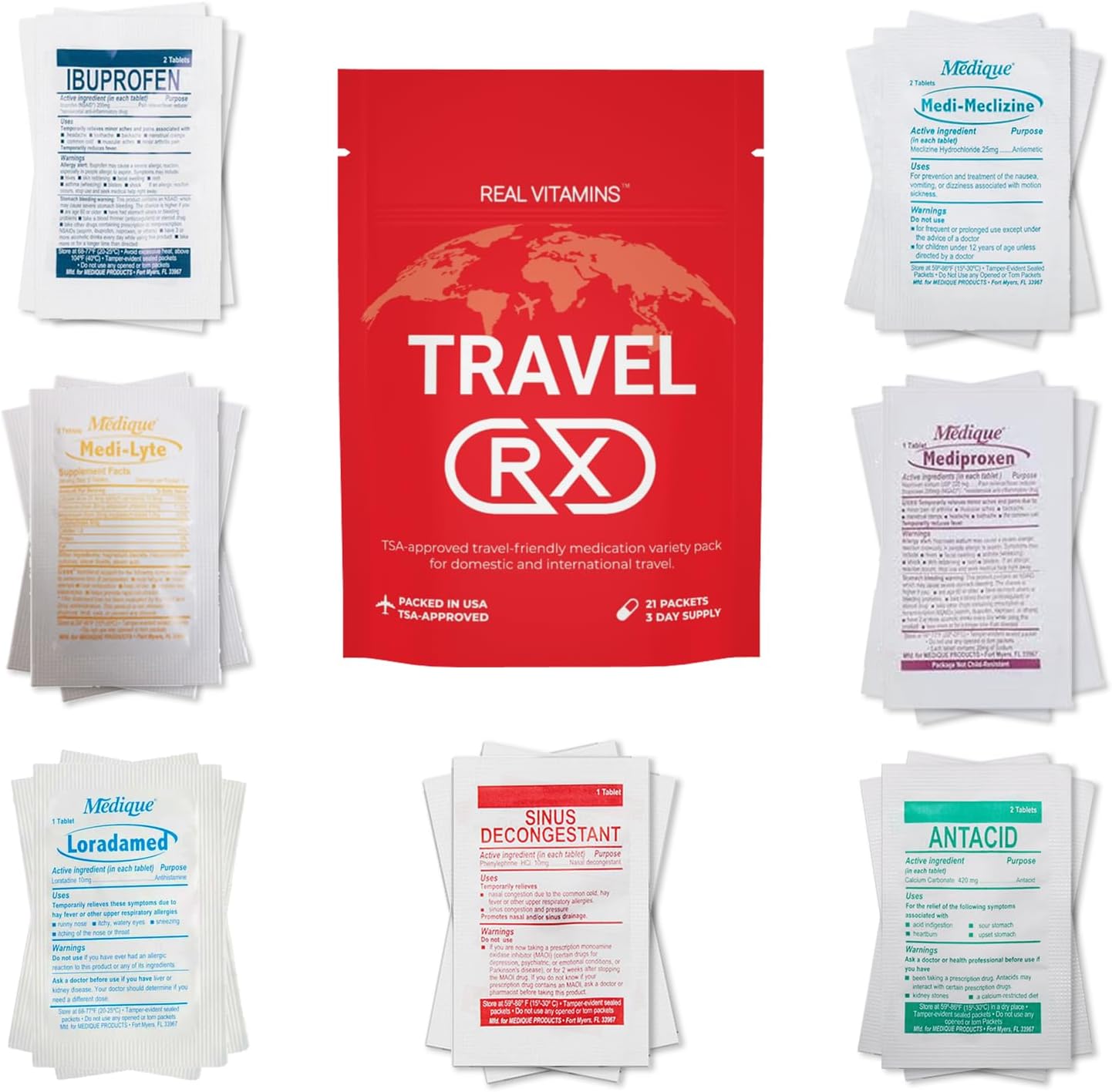 Travel RX 63 PCS TSA-Approved Medicine Kit for Every Traveler