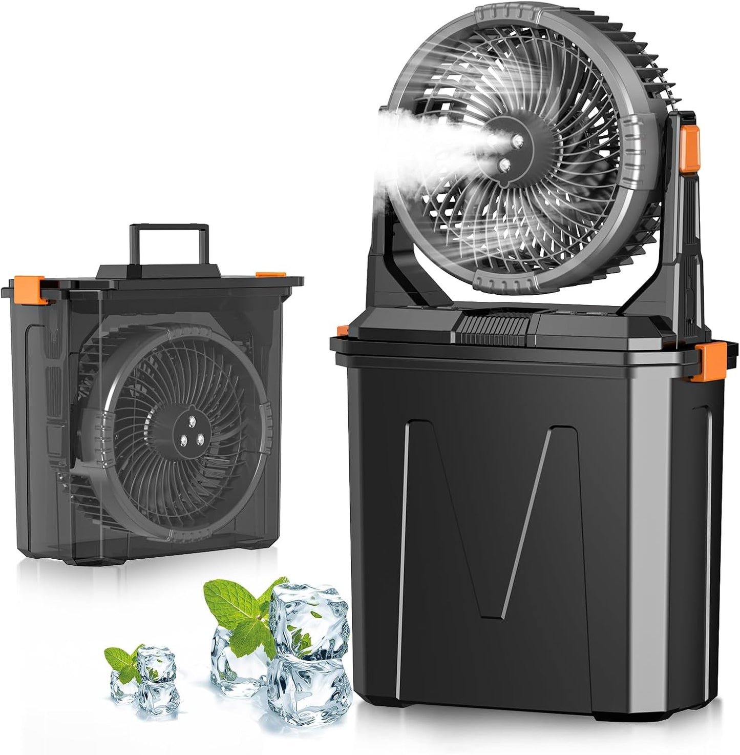 Portable Misting Fan with 9L Tank and Rechargeable Battery