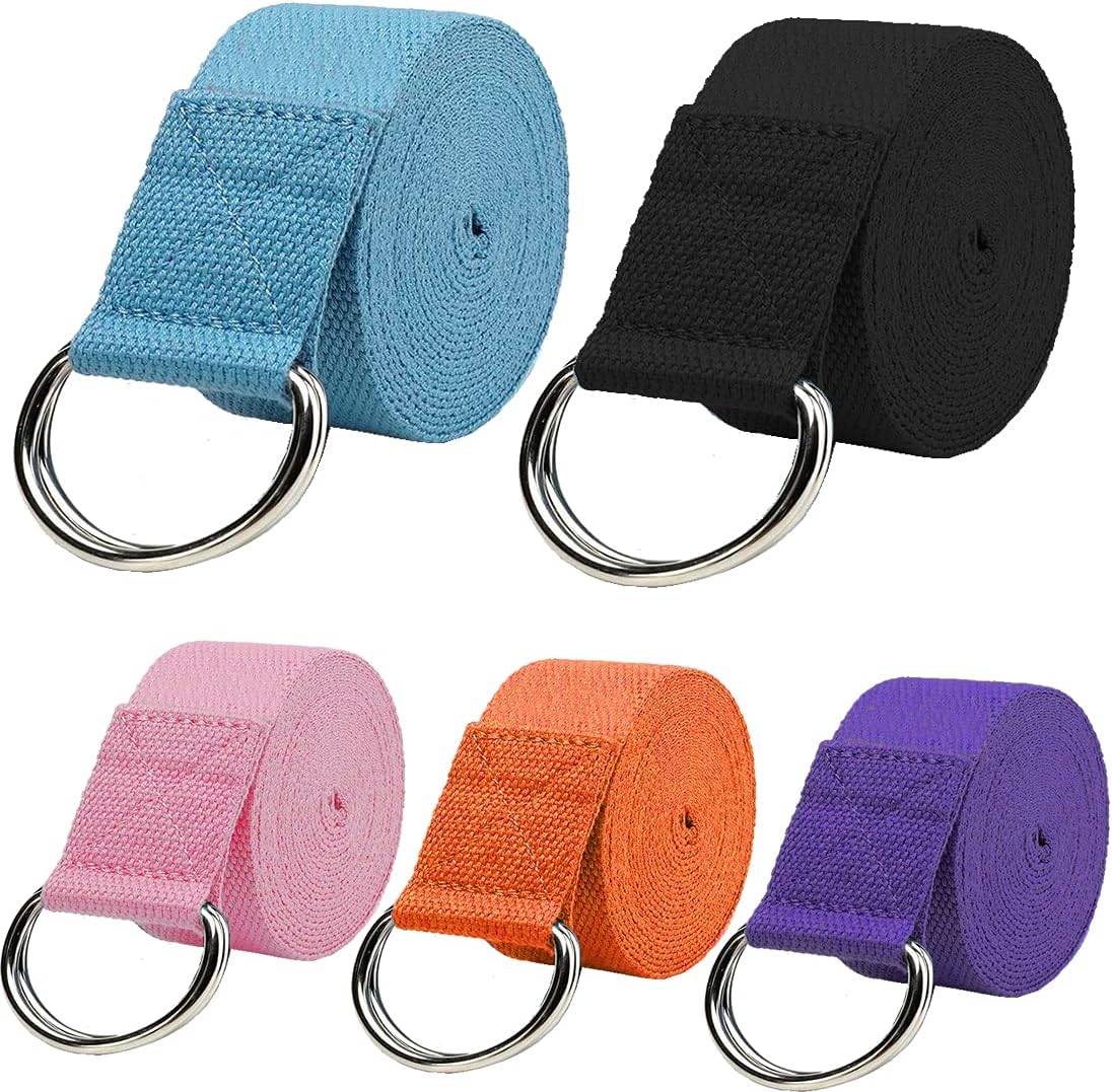 Yoga Strap 2 Pack | Adjustable D Ring | Stretch & Flexibility