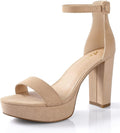 Chunky Platform Heels 4in Block Heeled Sandals - Comfortable Strappy