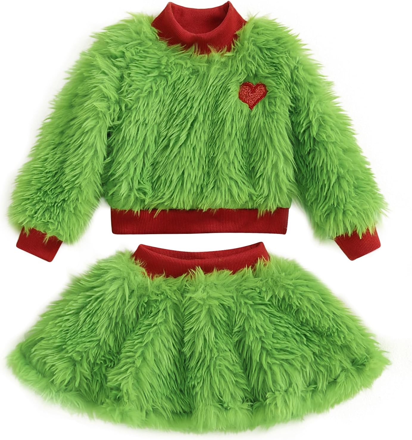 Cozy Green Christmas Set for Toddler Girls by Amnnchya