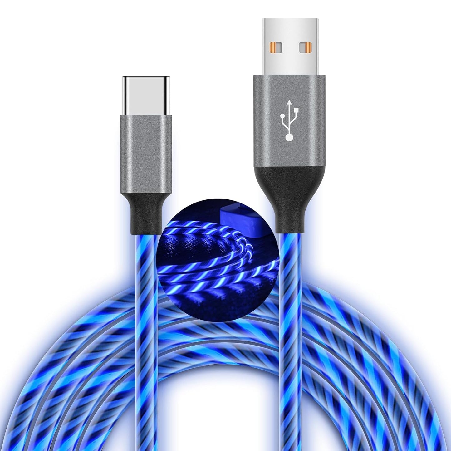 Fast Charge LED USB C Cable - For iPhone 15 & Samsung Galaxy S10