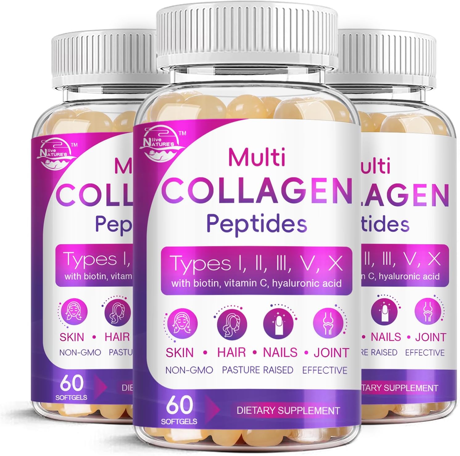 Multi Collagen Peptides Softgel for Healthy Skin and Hair