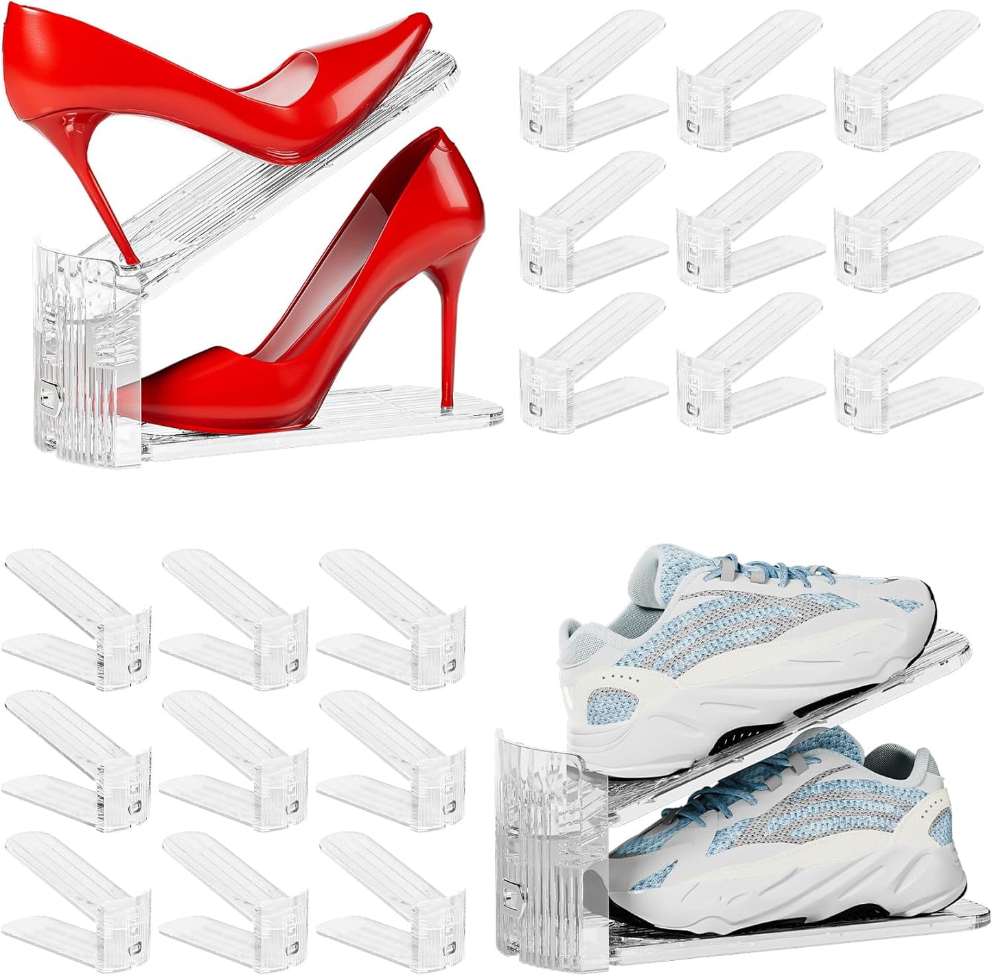 Neprock Shoe Slots Organizer: 20 Pack Acrylic Shoe Stackers
