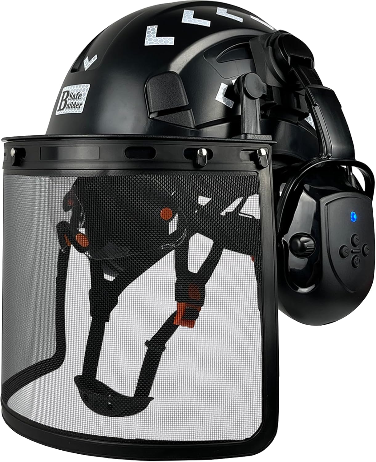Forestry Chainsaw Safety Helmet with Bluetooth Ear Muffs and Visor