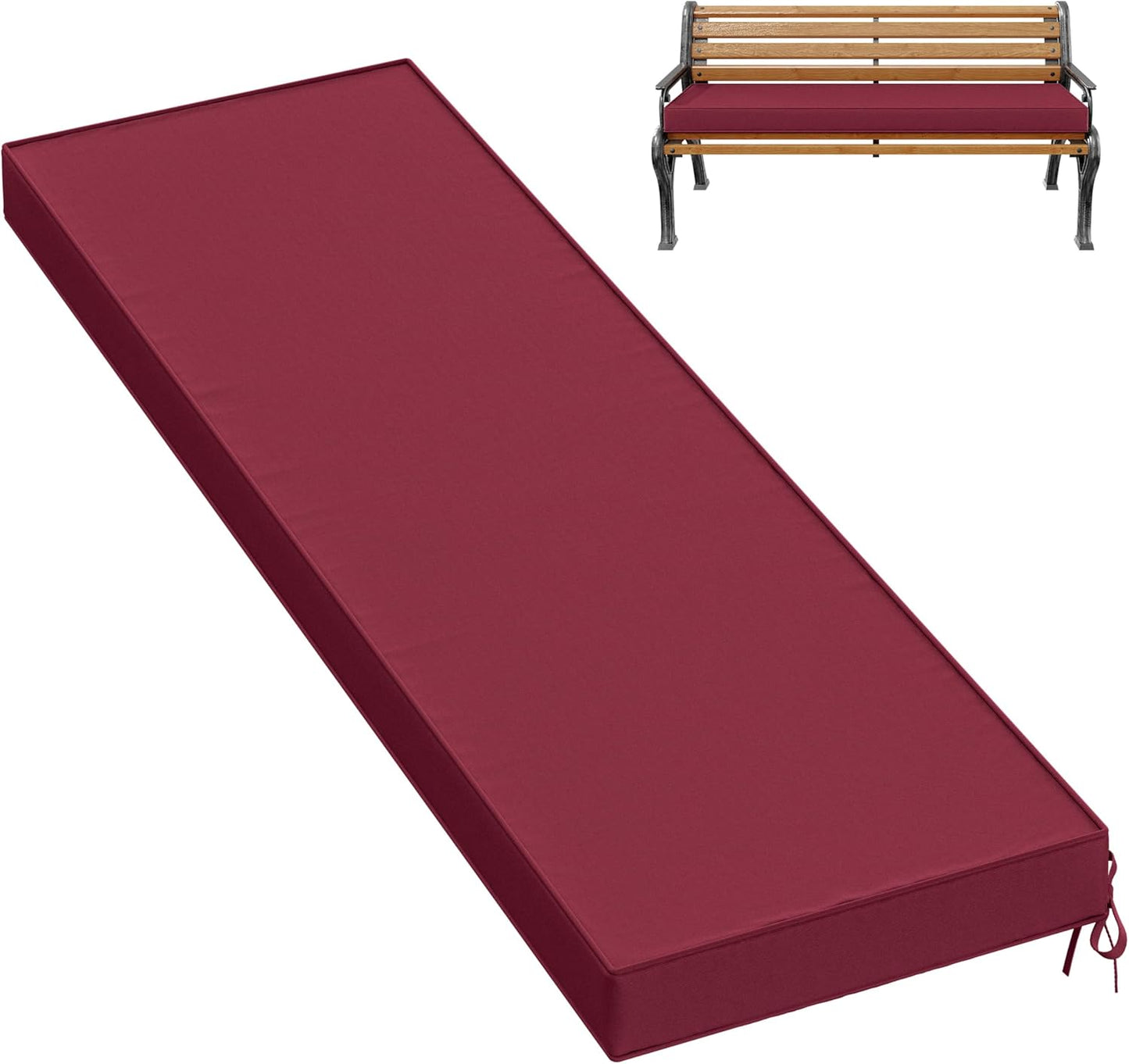 Premium Outdoor Bench Cushions for Patio Furniture 60in Burgundy
