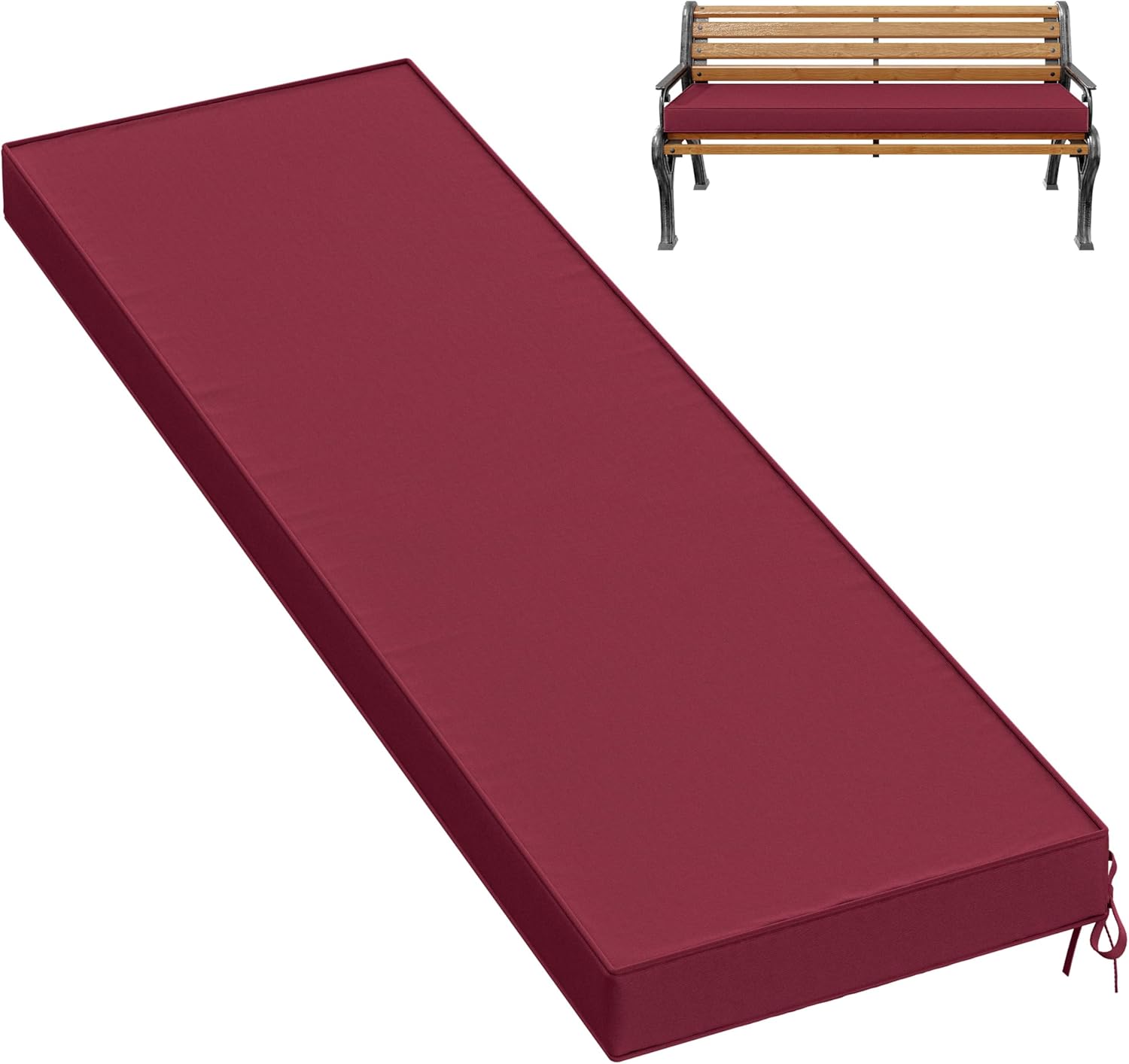 Premium Outdoor Bench Cushions for Patio Furniture 60in Burgundy