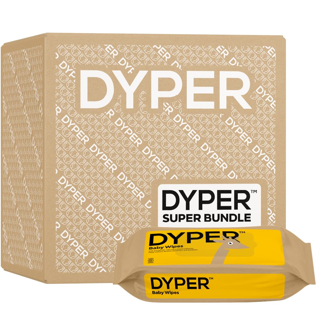 DYPER Size 2 Diapers + Wipes | Plant-Based | Gentle & Hypoallergenic
