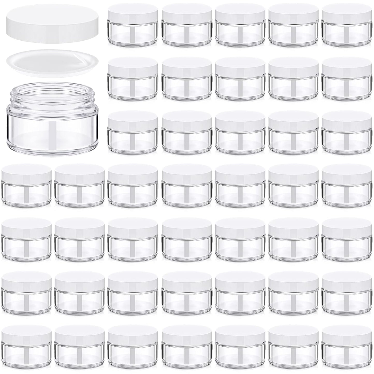 60 Pcs 1oz Glass Jars with Lids for Travel and DIY Projects