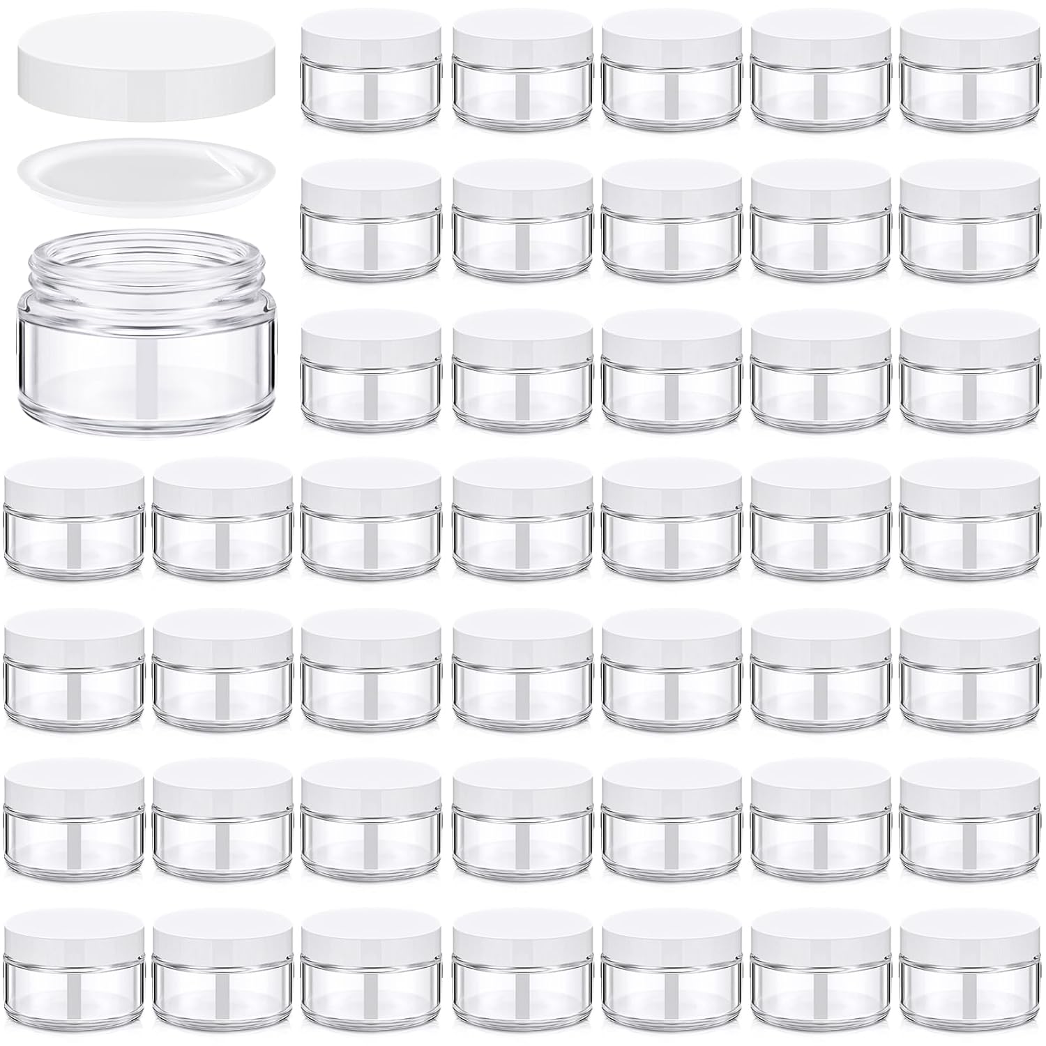 60 Pcs 1oz Glass Jars with Lids for Travel and DIY Projects