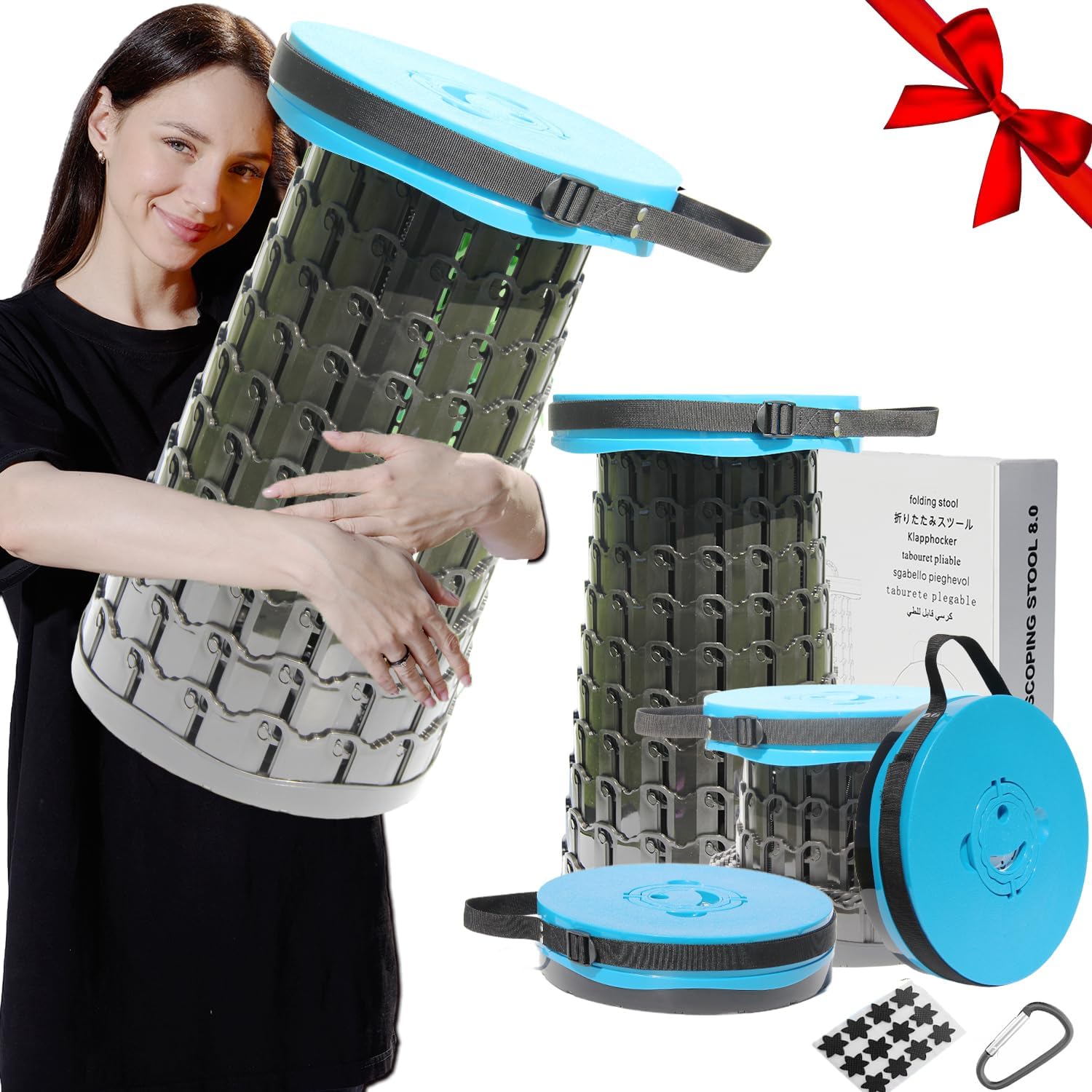 Upgraded Portable Collapsible Folding Stool for Heavy Duty Use