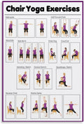 Chair Yoga Exercises Canvas Painting Poster 16x24in - Senior Friendly