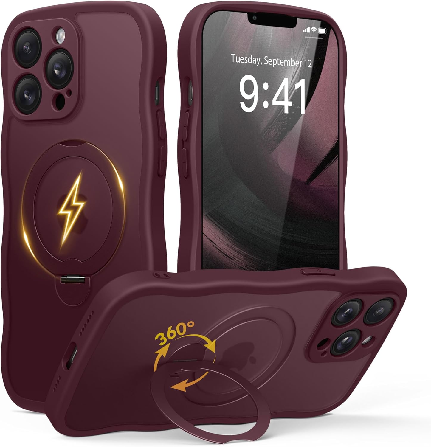 iPhone 13 Pro Max Case with 360 Spin Magnetic Stand and Style