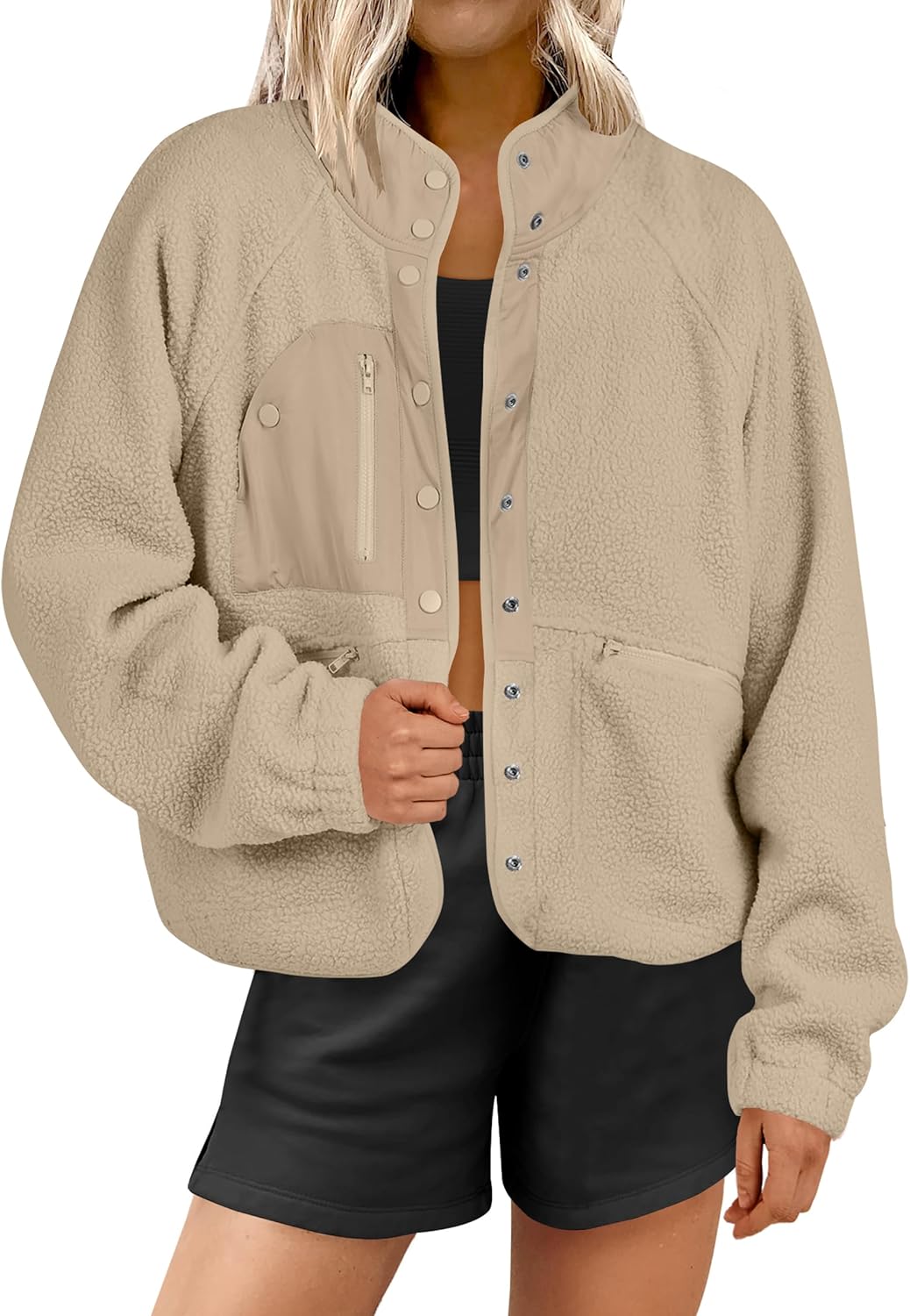 Womens Fuzzy Fleece Jacket for Fall Casual Style and Comfort
