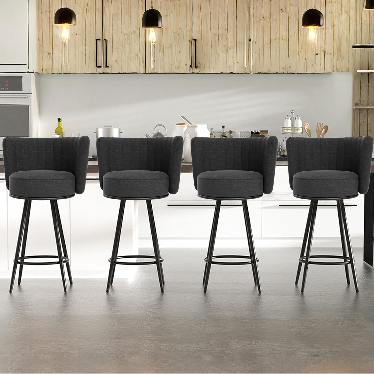 Modern Counter Height Bar Stools Set of 4 for Kitchen Use