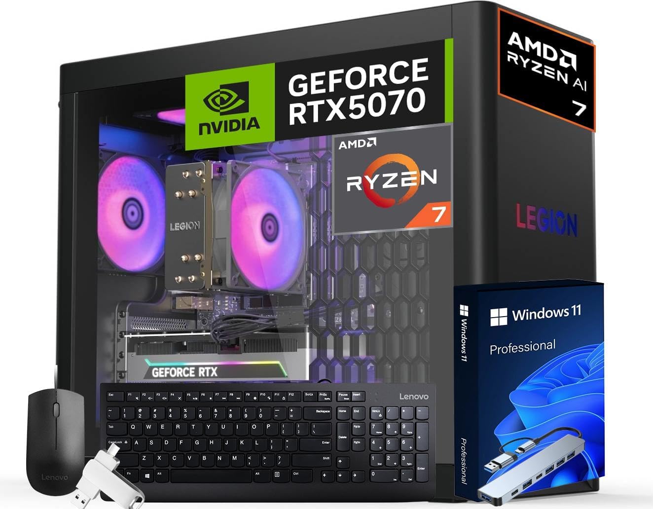 Lenovo Legion T5 Gen 10 Gaming Desktop with Ryzen 7 7700X