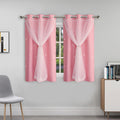 Pink Curtains for Girls Bedroom Cute - Star Cutout Blackout Drapes