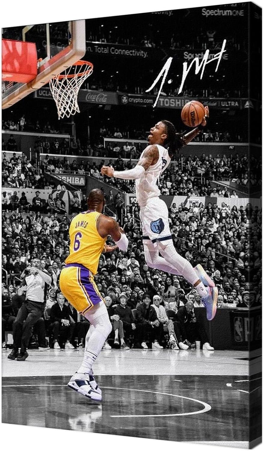 Basketball Superstar Ja Morant Signed Poster for Kids Room Decor