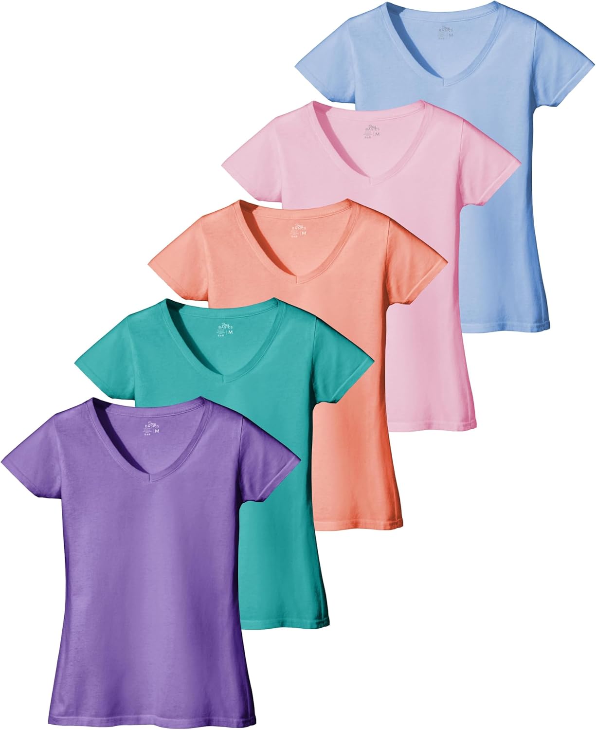 Sexy Basics Women's Casual & Active V Neck Short Sleeve Shirts