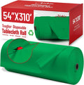 Plastic Table Cloth 310 ft x 54 in Green Roll - Extra Long Disposable