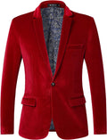 Velvet Blazer Men One Button Slim Fit Sport Coat - Sharp Occasion Wear