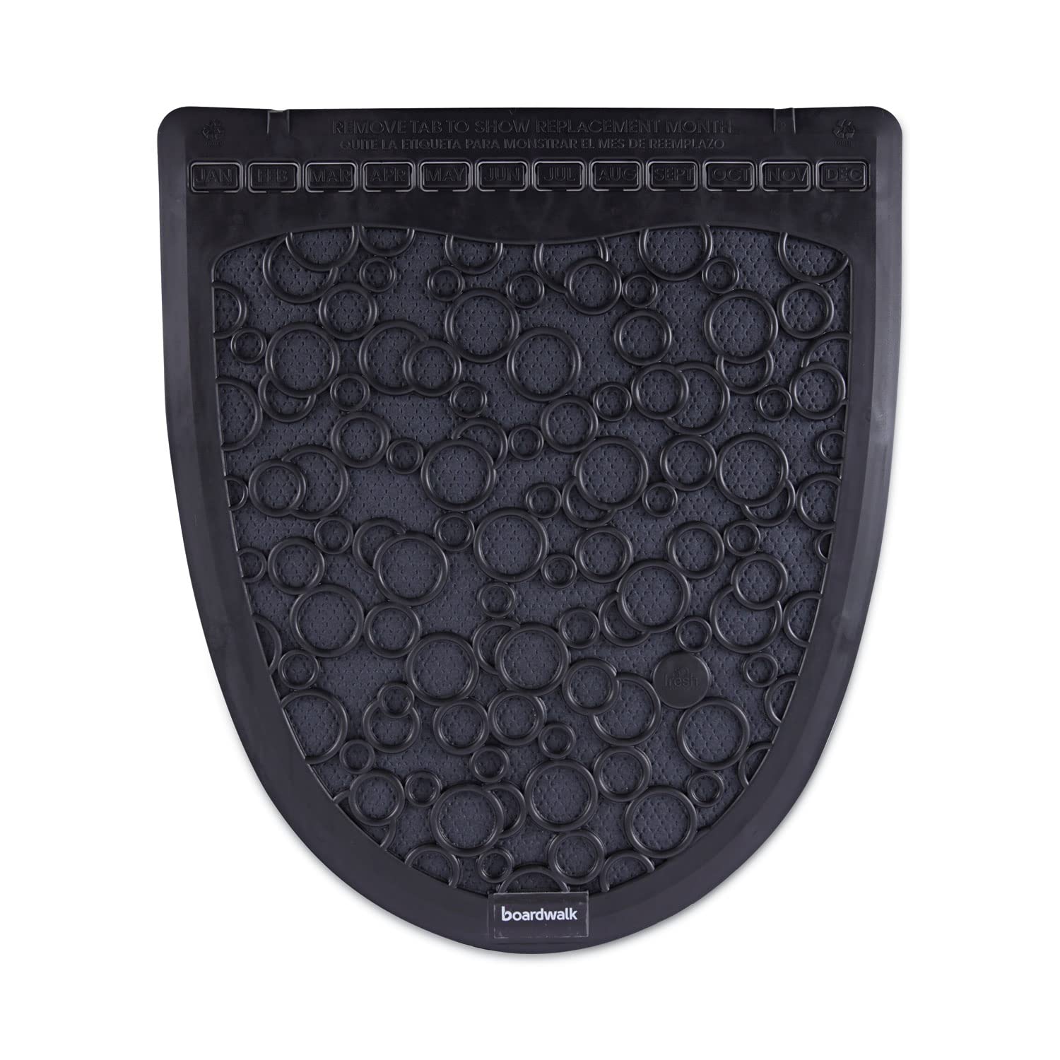 Boardwalk Urinal Mat 2.0: Durable Rubber, 17.5 X 20 in, Black