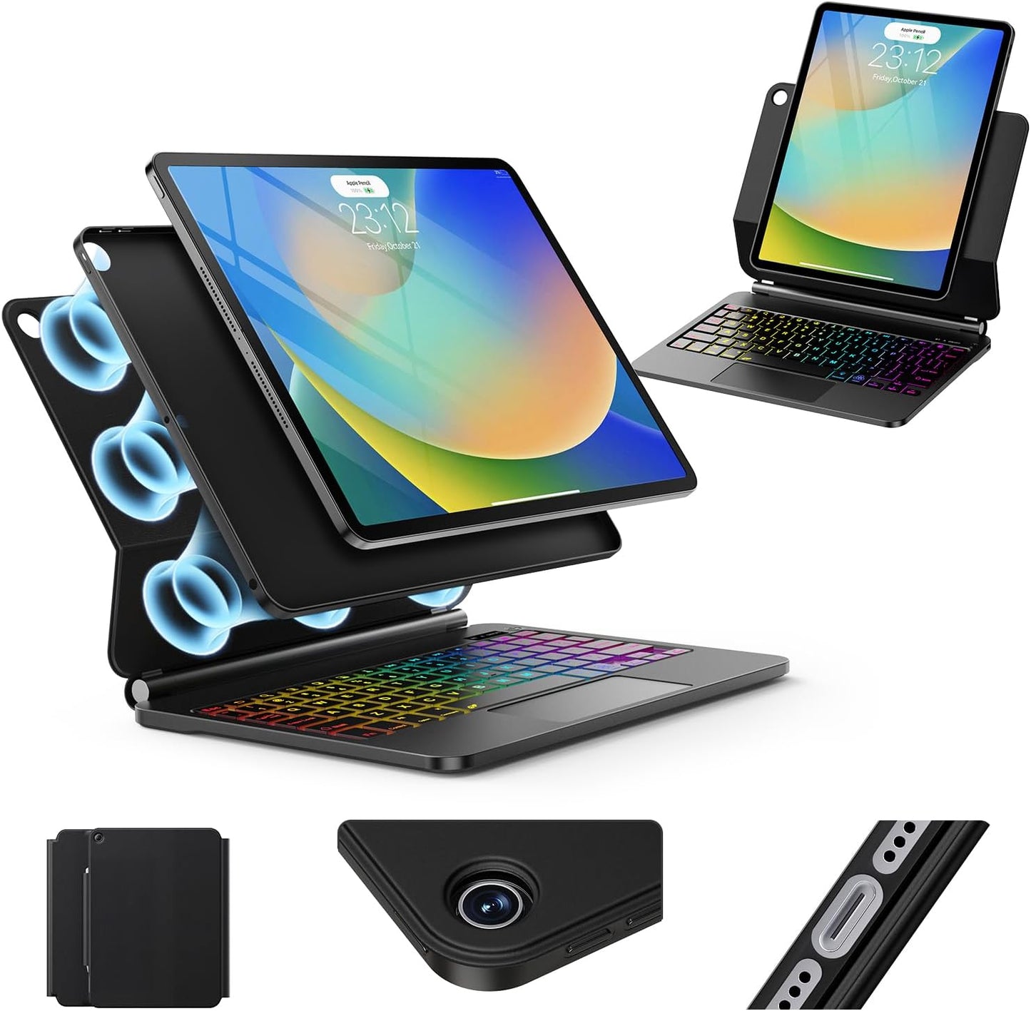 iPad 9th Generation Case with Keyboard and Floating Stand