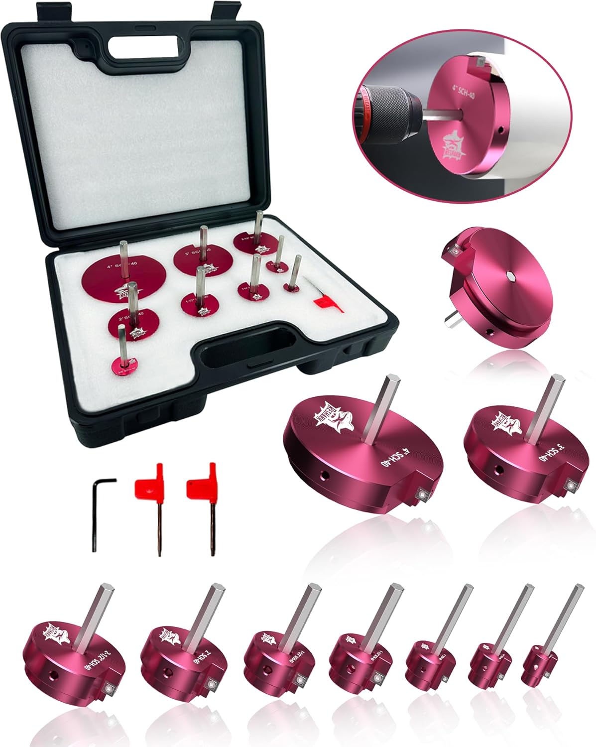 9 Pcs PVC Pipe Reamer Kit for Efficient Plumbing Solutions