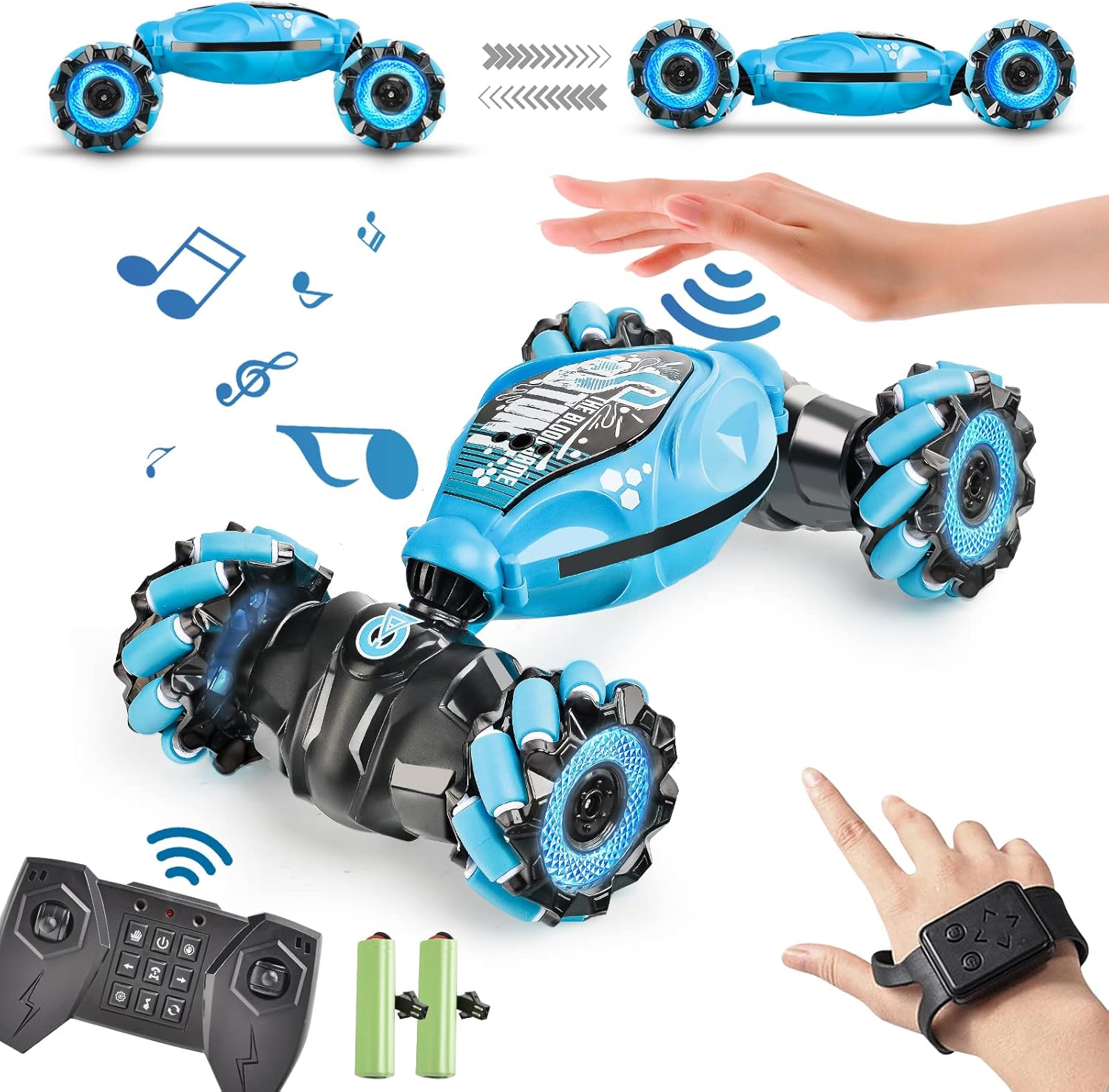 Gesture RC Car with Double-Sided Rotation + 2 Batteries!