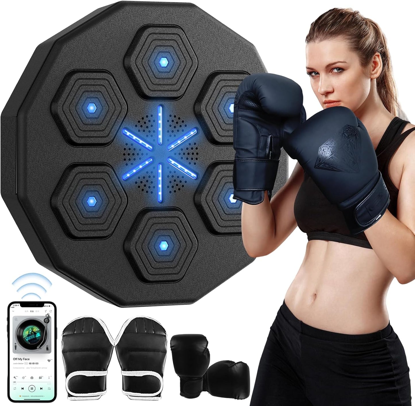 Wall Mounted Music Boxing Trainer - Focus & Agility Training