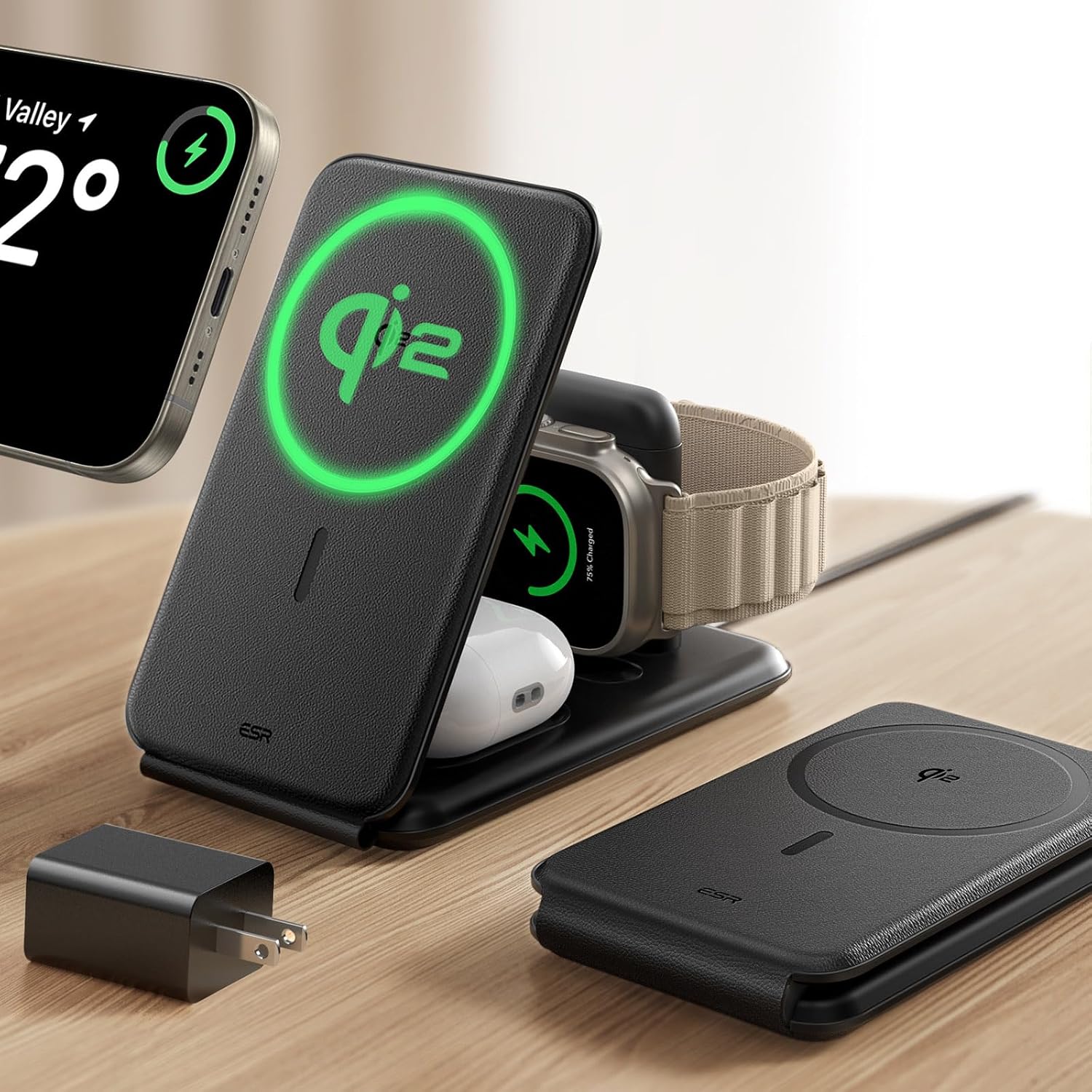ESR Qi2 3 in 1 Charging Station for Apple Devices - Fast & Reliable