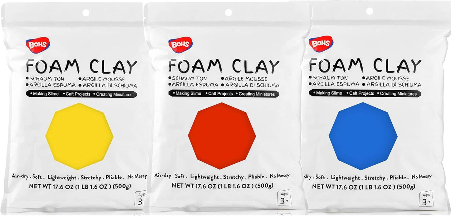 BOHS Primary Foam Clay Set for Creative Projects and Crafts