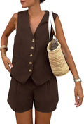 Women's Summer 2 Piece Outfits Sleeveless Matching Sets (Style FQPR)