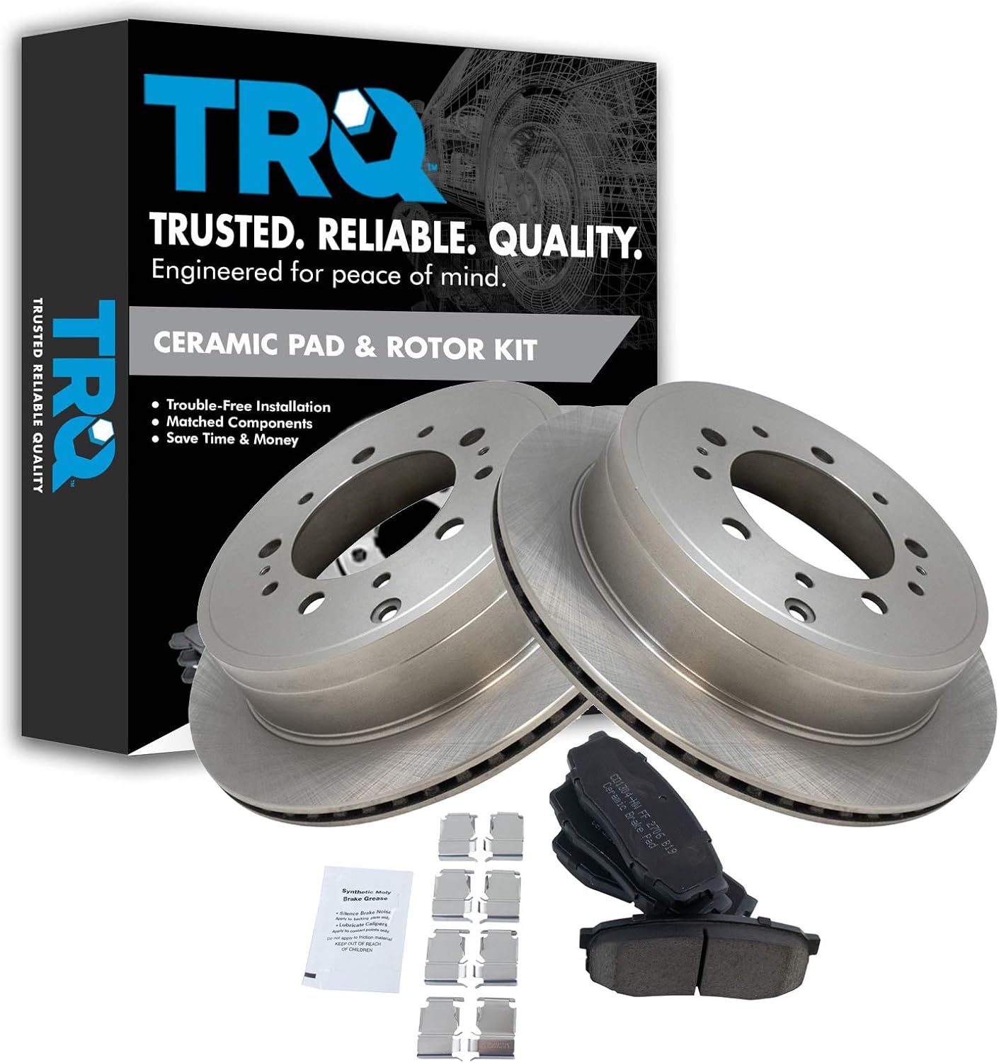 TRQ Rear Brake Pad & Rotor Kit for Lexus and Toyota Vehicles