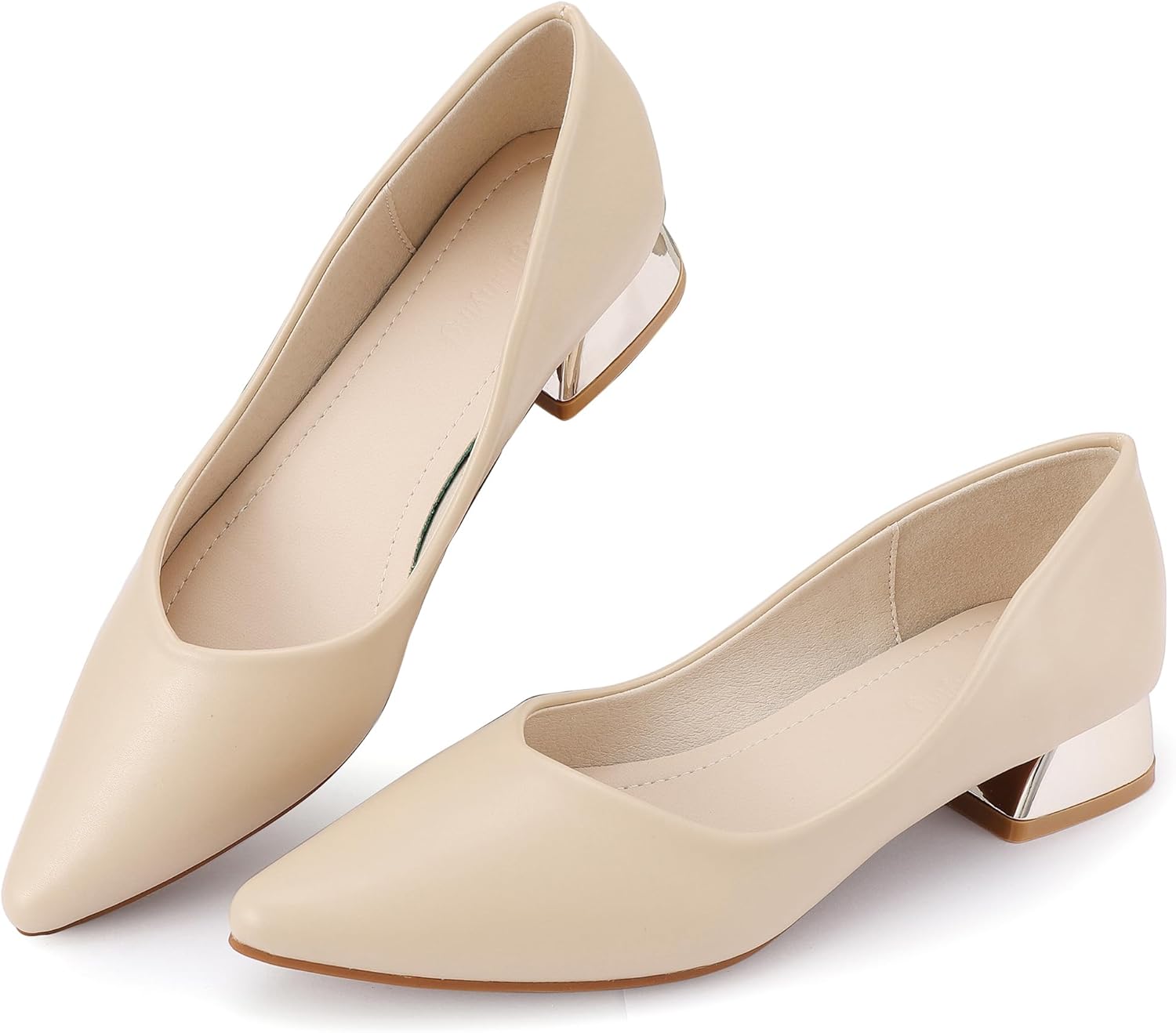 Women's Chunky Closed Toe Low Block Heels for Work and Parties