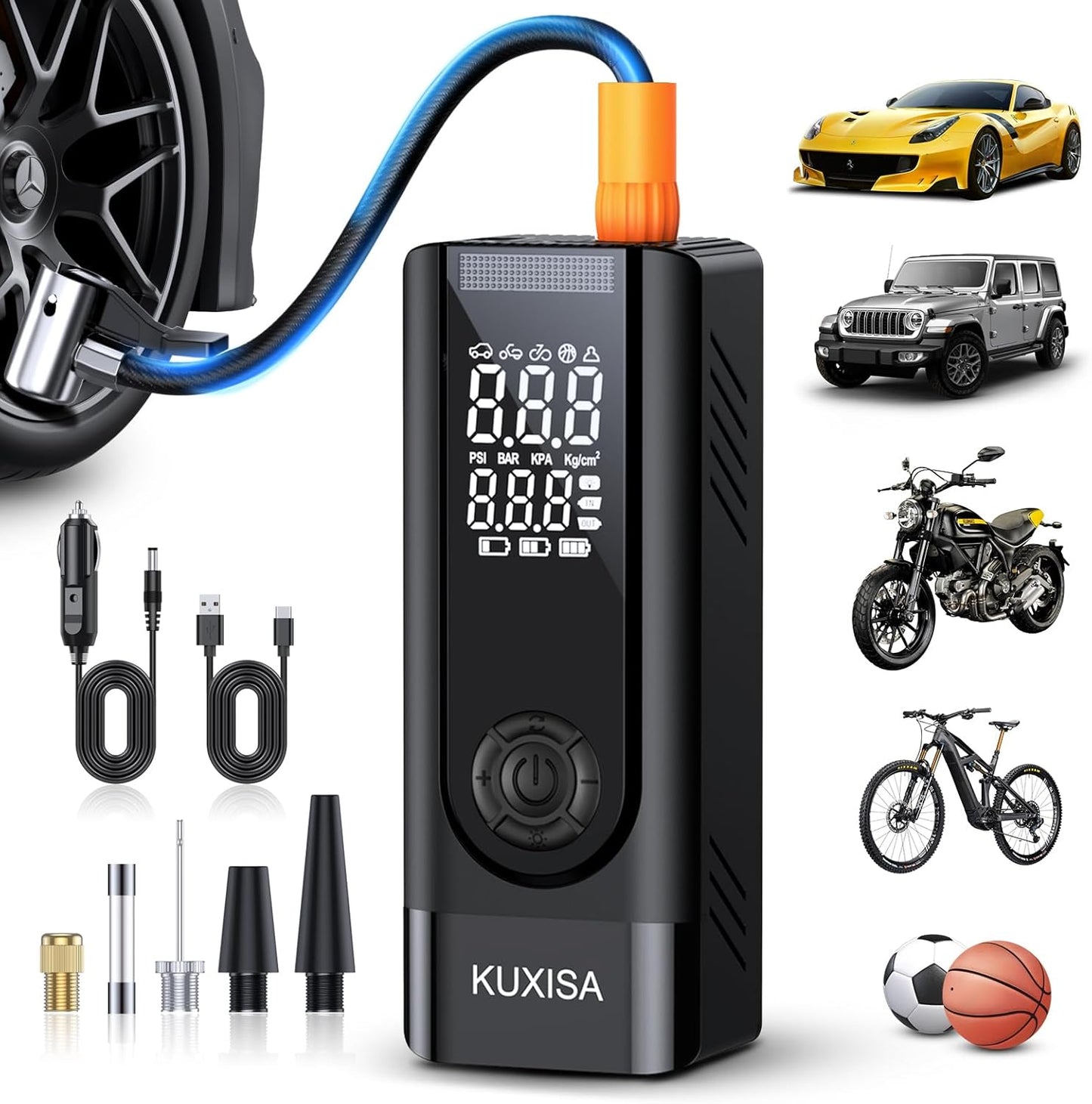 Fast Inflation 180PSI Portable Air Compressor - KUXISA