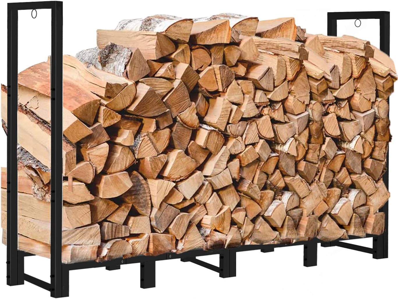 Koutemie 8Ft Outdoor Firewood Rack Holder for Efficient Storage