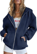 Y2K Zip Up Hoodies for Women - Cozy Fleece Lined Track Jacket