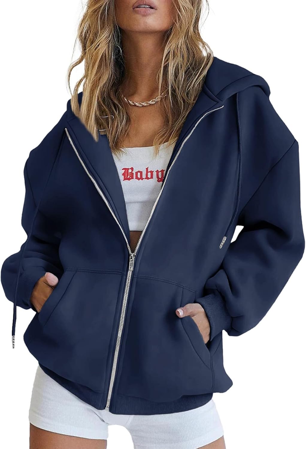 PRETTYGARDEN Women's Zip Up Y2K Hoodies for Casual Style