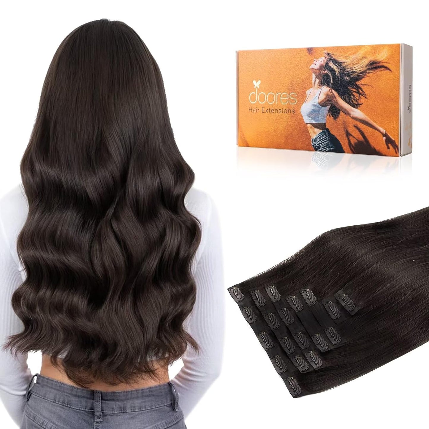 DOORES Real Human Hair Extensions for Natural Volume and Length