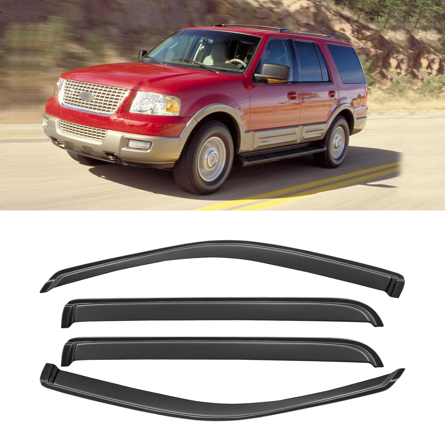 Window Rain Guards for 2002-2010 Ford Explorer & Lincoln Aviator
