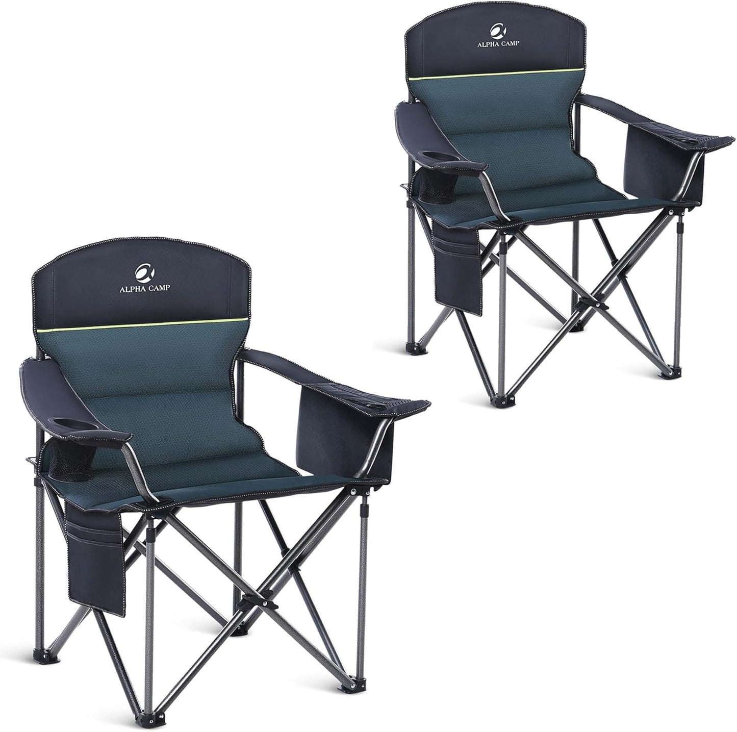 Oversized Camping Chair with Cooler Bag - Heavy Duty Support