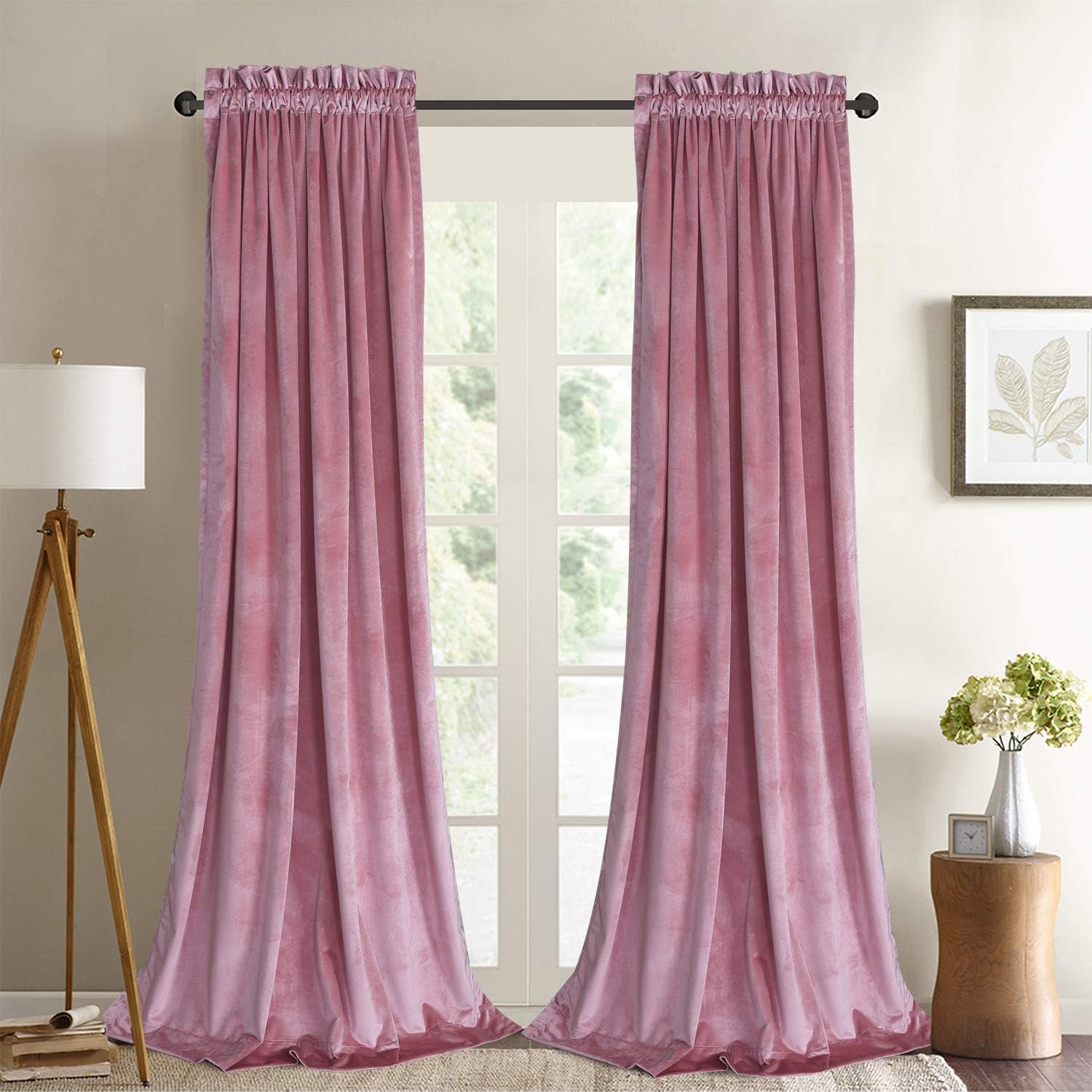 Roslynwood Velvet Curtain Panels for Luxury Bedroom Drapes