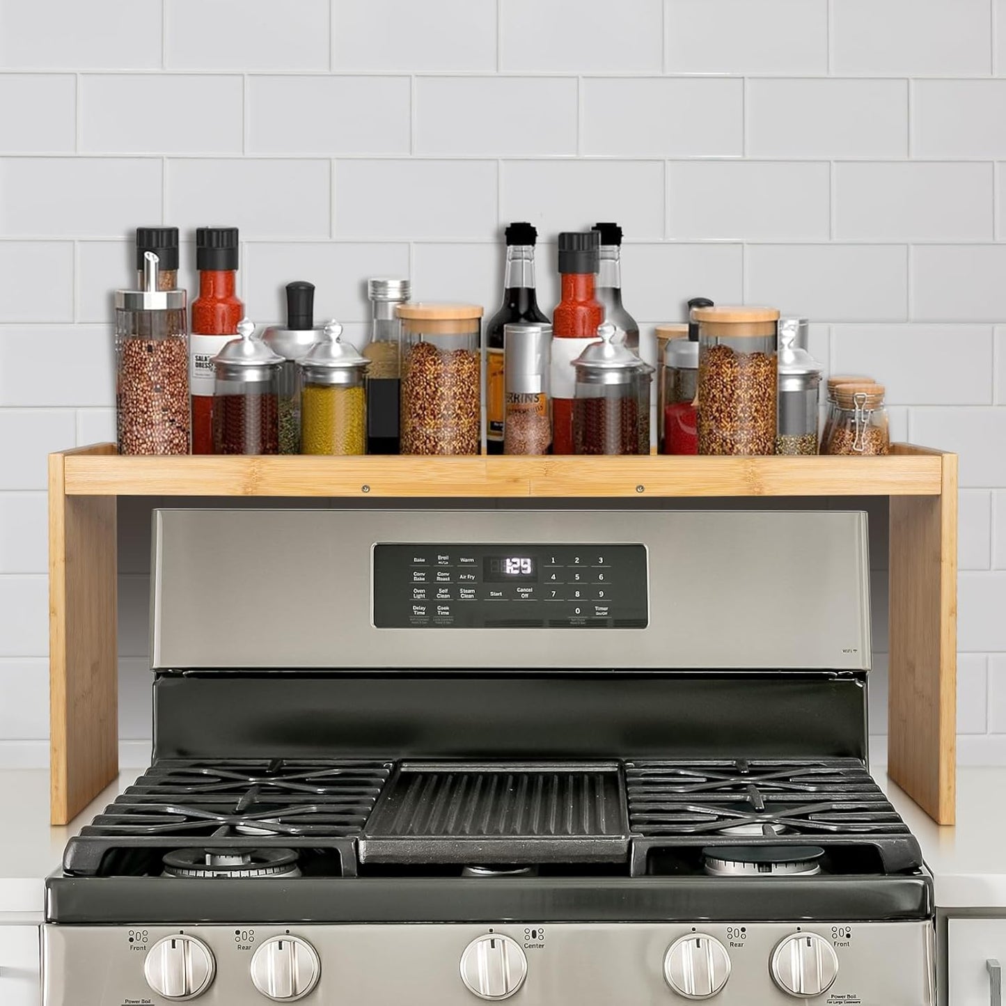 Over the Stove Spice Rack Organizer for Efficient Kitchen Use