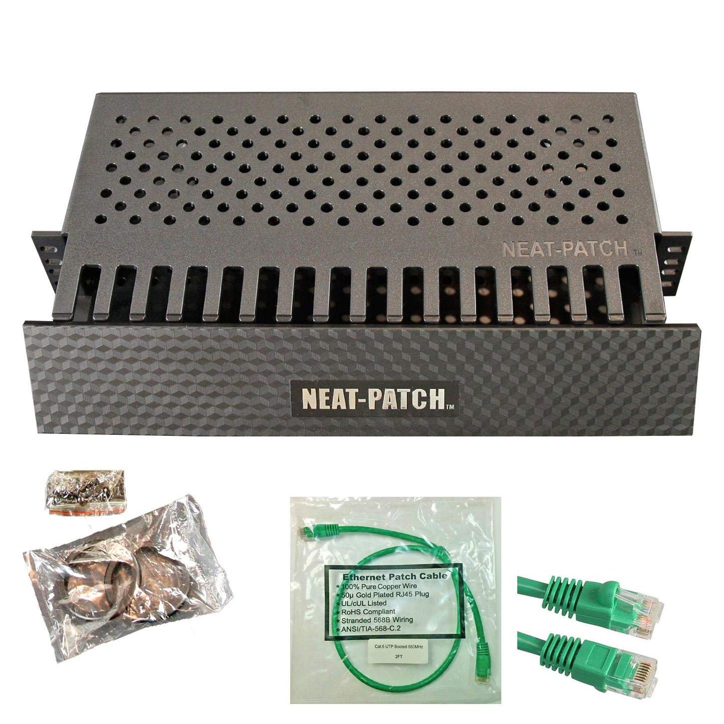 Neat Patch 2U Cable Management Kit for 240 CAT6 Cables