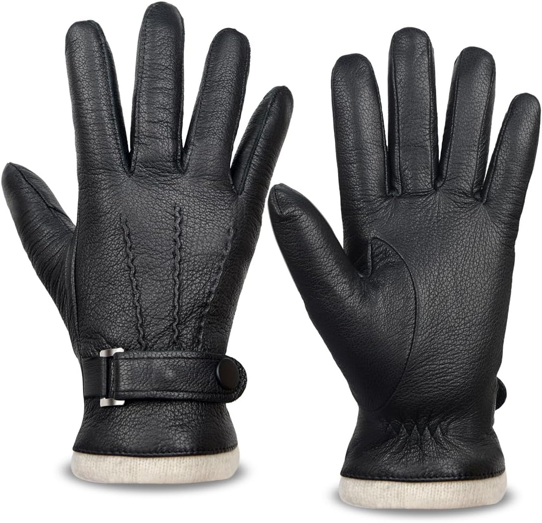 Harssidanzar Cashmere Lined Leather Gloves