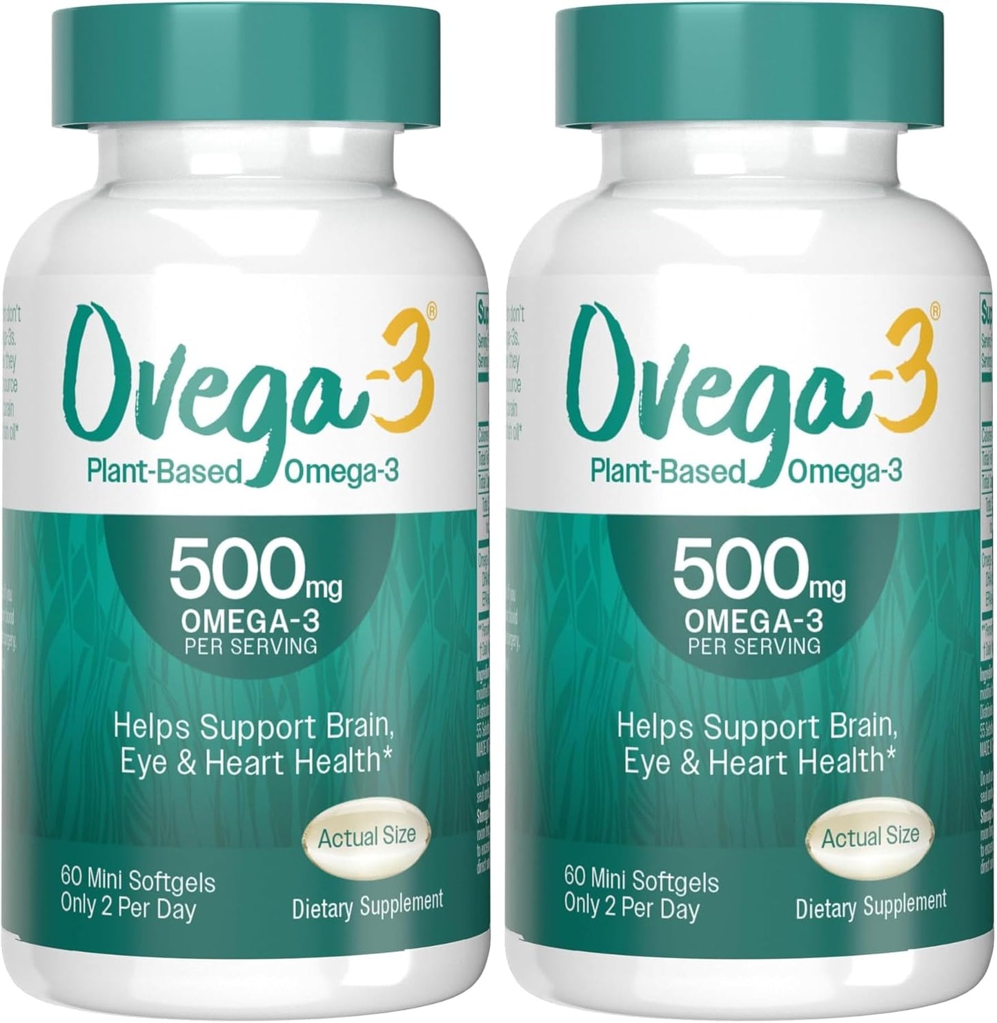 OVEGA-3 Plant-Based Omega-3 Supplement for Heart and Brain Health